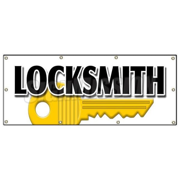 Signmission LOCKSMITH BANNER SIGN keys made service locked out mobile security B-96 Locksmith